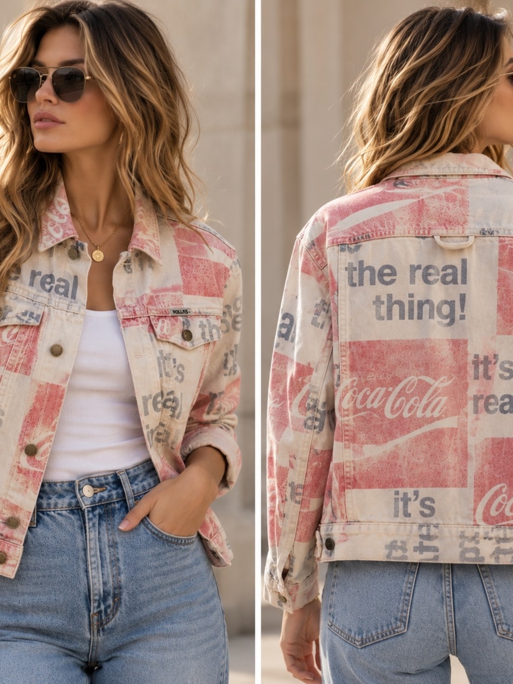 Rolla's X Free People Coca Cola Print Denim Jacket